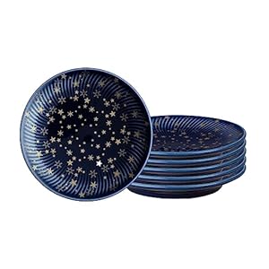 Porcelain Arc Blue Stars Set of 6 Appetizer Plates