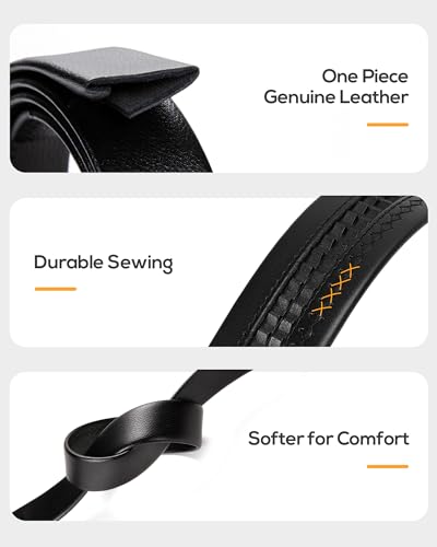 Image of CHAOREN Leather Ratchet Belt for men 1 3 /8 inch for Dress Pants - Micro Adjustable Belt Fit Everywhere