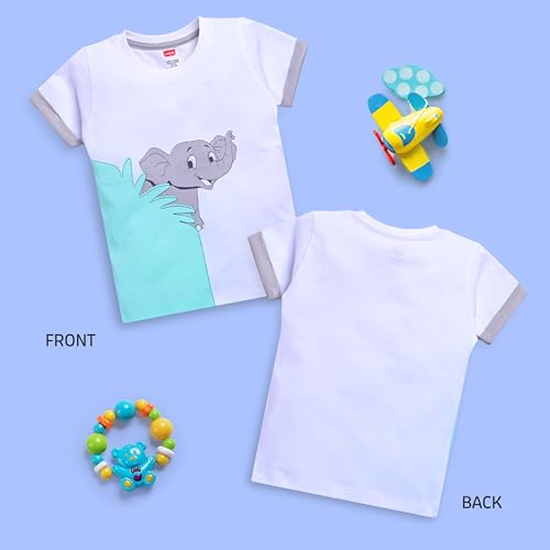 Image of LuvLap Baby Boys Regular Fit 100% Cotton Half Sleeve Boys T-Shirt Pack of 5