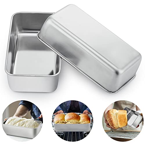 Homikit Loaf Pan Set Of 5, 9 X 5 Inch Stainless Steel Loaf Pans For Baking Bread thumb #2
