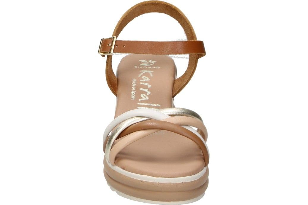 I Sandalias de Piel Mujer – Sandalia de Verano con Hebilla – Cuña Alta y con Plataforma – Versátiles y Cómodas – Estilosas – Modelo 5994
