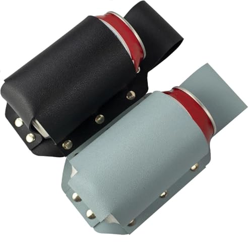 TIANLIN Funda Cerveza Cuero 2 Piezas Material PU Funda para Cerveza, Impermeable Cinturon Cerveza Latas, con Orejas Colgantes Manos Libres, Accesorios Cerveza para Navidad San Valentín, Negro, Azul