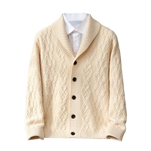Men's Autumn Winter Thickened Warm Base Cashmere Knit Sweater Cardigan