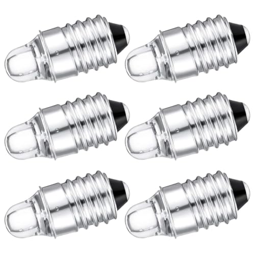 Takingup Paquete de 6 bombillas LED E10 para linterna, micro bombilla de repuesto de 3 V con base de tornillo, mini lámparas de luz cálida - Bombilla LED para linterna