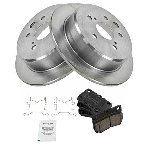Image of TRQ Rear Ceramic Brake Pad and Rotor Set