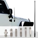 Votex Black Short Rubber 17-Inch Universal Car Antenna Kit - Durable, Flexible Outdoor FM Radio Antenna for Cars, Trucks, SUVs - Easy Installation, Stainless Steel Threads, Enhanced Reception