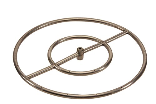 HPC Fire Round Stainless Steel Fire Pit Burner (FRS-24HC-NG), 24-Inch, High Capacity, Natural Gas