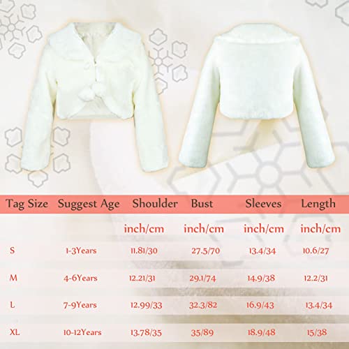 Hcabl Girls Faux Fur Dress Coat Flower Girl Bolero Jacket Princess Cape Winter 1-10… thumb #4
