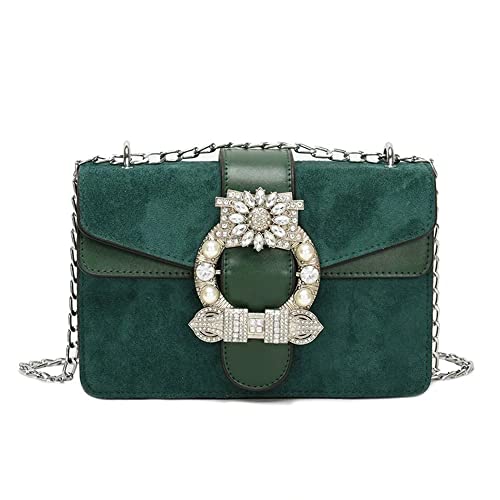 Sac à main Layana Chain Bag Green de luxe aux finitions dorées