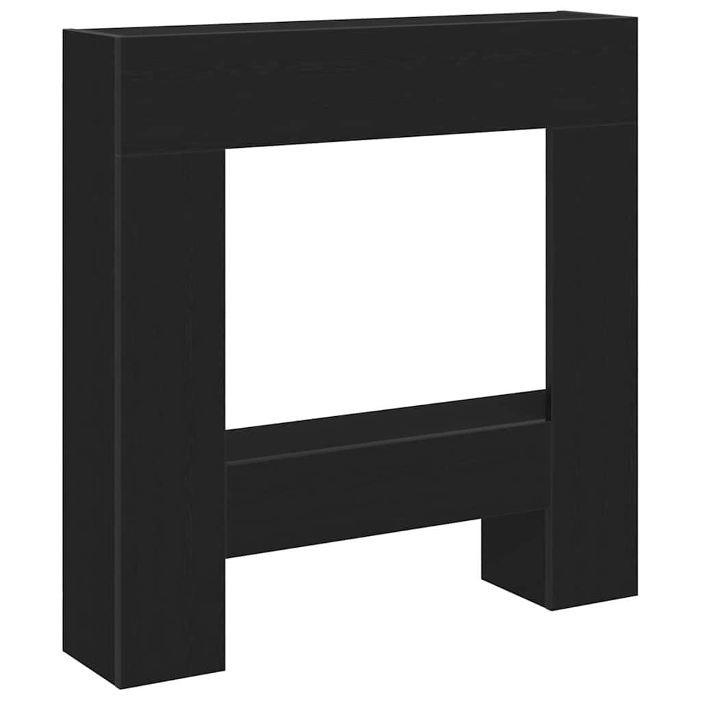 vidaXL Fireplace Surround Black Oak 81x18x82 cm Engineered Wood, fire place, fireplace mantel, mantel surround, fireplace frame, fireplace console