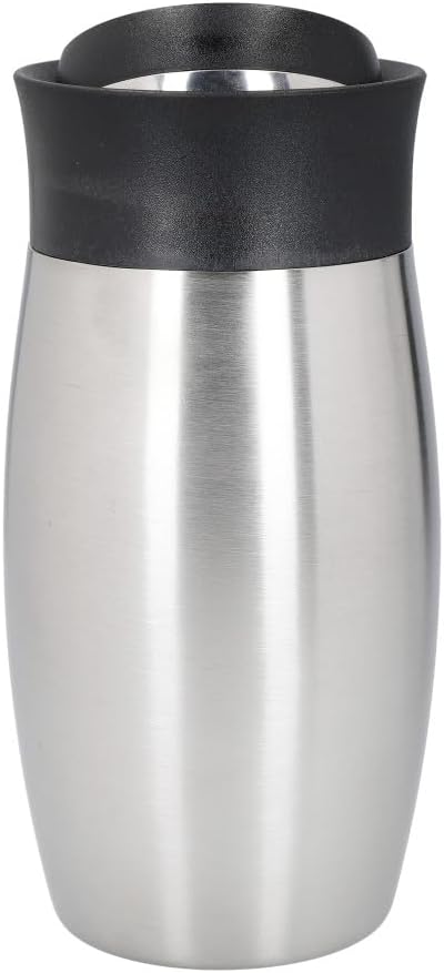 BarCraft Stainless Steel Flip Top Cocktail Shaker, 450 ml, Labelled, Black