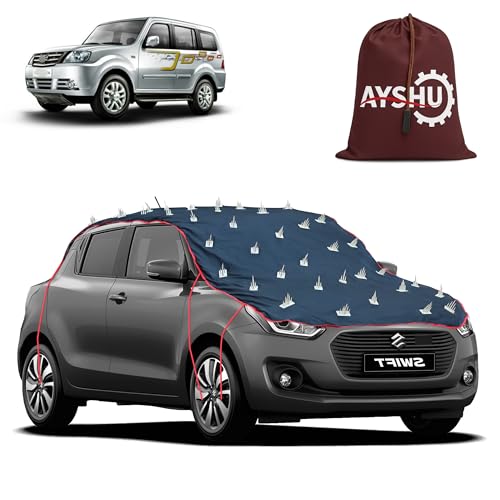Image of AYSHU Water-Resistant Spike Car Cover for Tata Sumo Grande Dicor - Protects from Dogs, Monkeys, Dust, Sunlight & UV - Full Roof Universal Fit