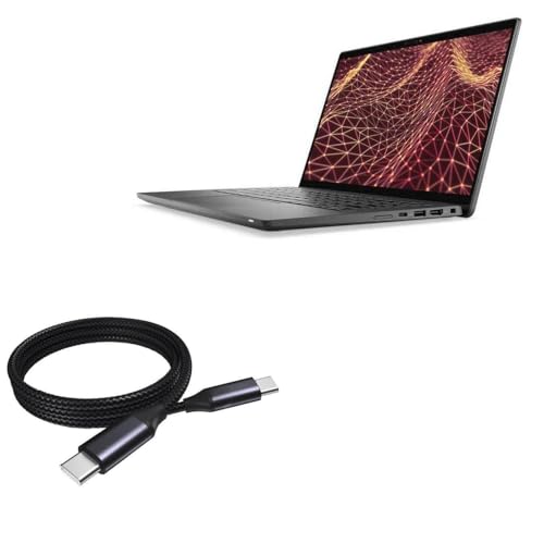BoxWave Cable Compatible with Dell Latitude 7430 - DirectSync PD Cable (3ft) - USB-C to USB-C (100W), Type C Braided Charge and Fast Sync - Jet Black