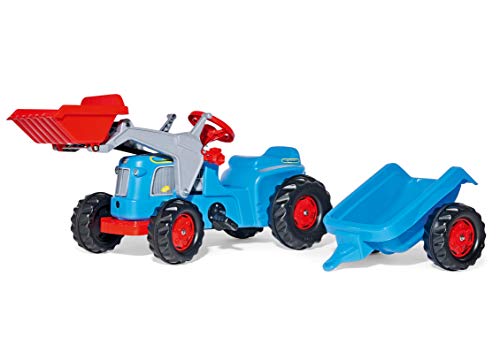 Rolly Toys Rolly 630 042 - Trattore con Caricatore e rimorchio Kiddy Classic, Azzurro