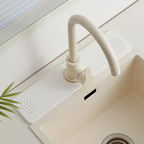 Stone Faucet Mat for Kitchen Sink Faucet Mat Fast Drying Diatomite Sink Splash Guard Water Absorbing Stone Tray for Sink Counter Protector for Kitchen & Bathroom