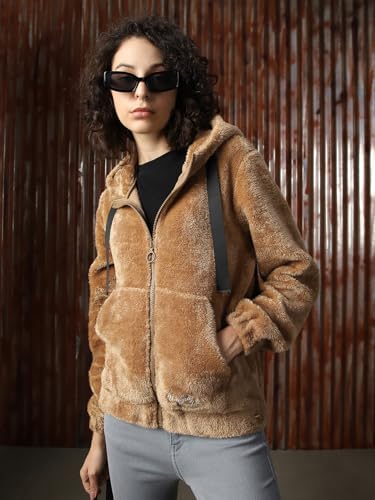 Image of High Star Women Solid Polyster Oversized Fit Long Sleeve Jackets