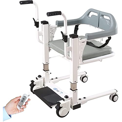 Silla de transferencia eléctrica para pacientes mayores y discapacitados, respaldo de cama ajustable multifuncional para una fácil transferencia de ducha dentro y fuera de la cama