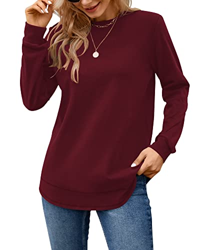 Image of MOLERANI Sweatshirts for Women Casual Long Sleeve Crewneck Shirt Tunic Tops | Pullovers, Soft Lightweight Warm Fabric, Loose Fit, Fall Winter Trendy Clothes, Daily Wear, Workout, Outdoor Outfits