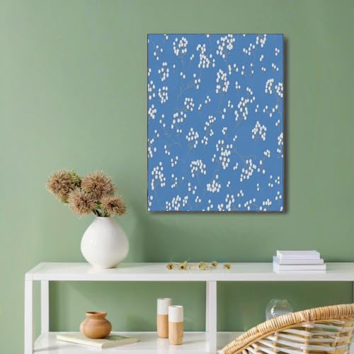 Toile fleurs blanches pour une atmosphere poetique et douce de nuit