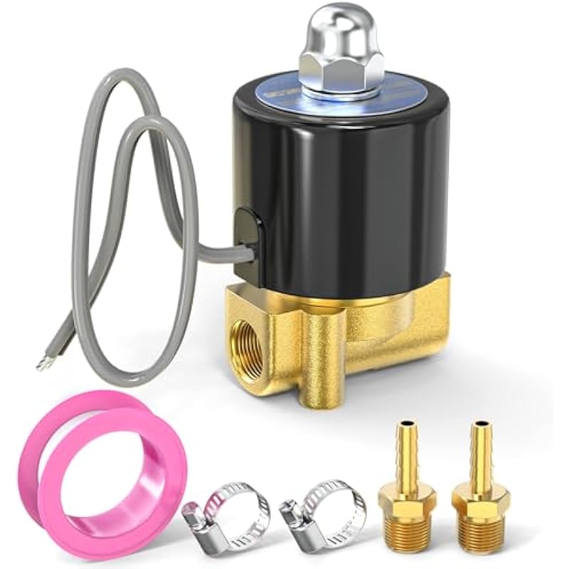 TAILONZ PNEUMATIC 1/4 Inch NPT AC110V Brass Electric Solenoid Valve 2W025-08 Normally Closed Water, Air, Diesel AC110V 1/4"