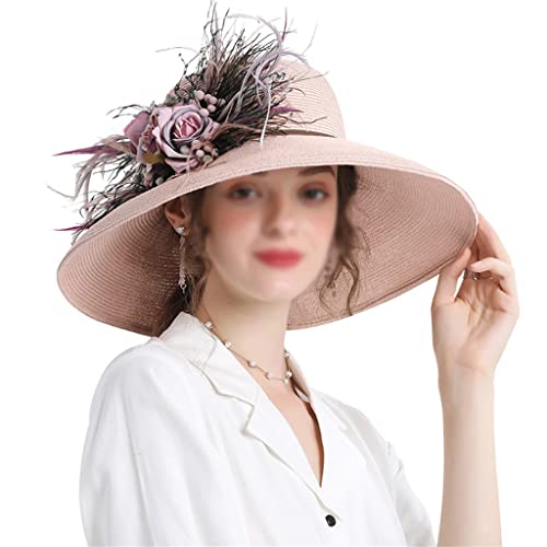 Chapeau de soleil femme en tissage premium grand bord et fleur ornementale chic