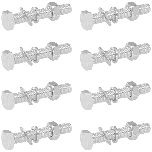 8 Sets of Hex Bolts with Nuts and Washers,304 Stainless Steel M8 Nut and Bolt Combination Kit (M8 x 50mm)