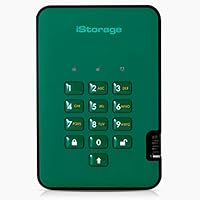 iStorage diskAshur2 SSD 4TB Green - Secure portable solid state drive - Password protected, dust and water resistant, portable, military grade hardware encryption USB 3.1 IS-DA2-256-SSD-4000-GN