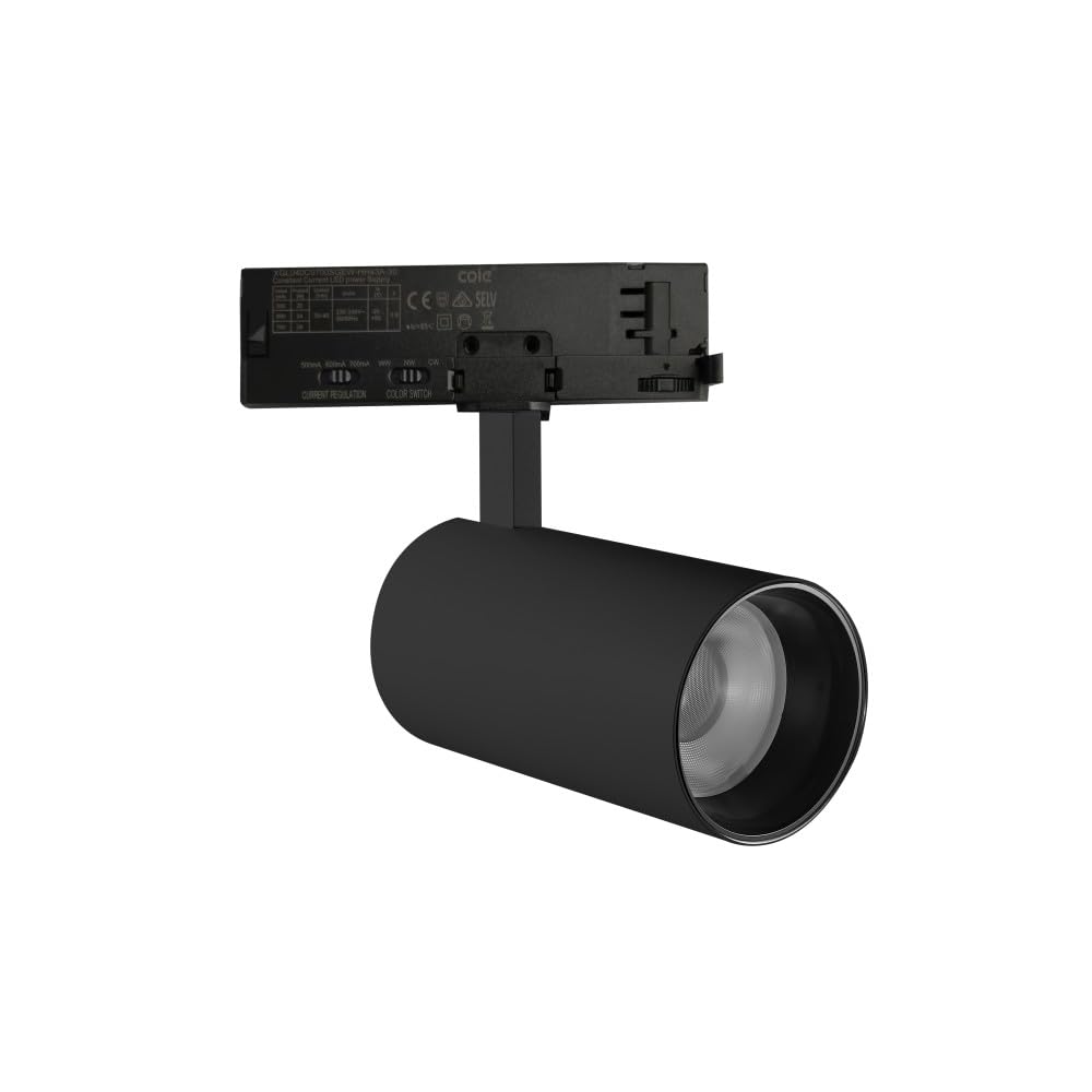 Foco de Carril LED Trifásico Potencia_Temperatura de Color Regulables 20_25_30W 6000_4000_3000K Negro [ATL080030-T-B] | Greenice