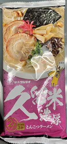 MARUTAI Kurume Tonkotsu Instant Noodle Soup Ramen Non-fried For 2 servings (Pack Of 2)