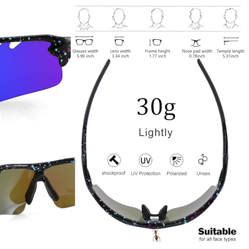Image of BangLong Polarized UV400 Sports Sunglasses with 5 Lenses for Men Women