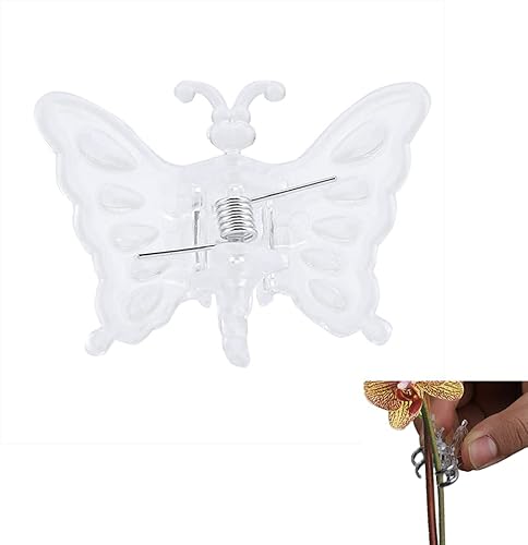 100 clips de jardín para plantas, clip de orquídea, herramientas de jardín, clips de tallo para crecer vertical, orquídea de plástico, mini tallos