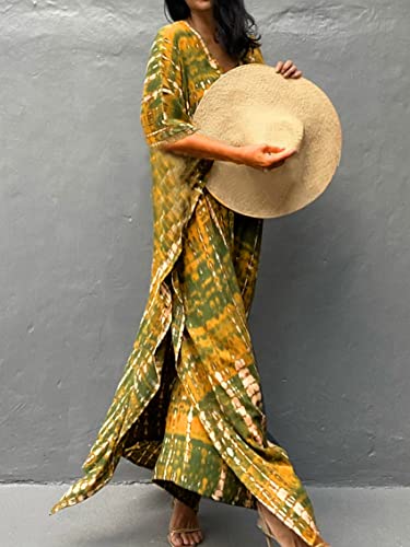 Image of Kaftan Dresses for Women Plus Size Summer Beach Dress with Print and Swim Cover Ups