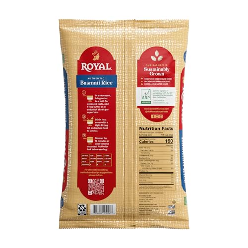 Image of Royal - Naturally Aged Authentic Long Grain Indian White Basmati Rice, 5 lb (Pack of 2)