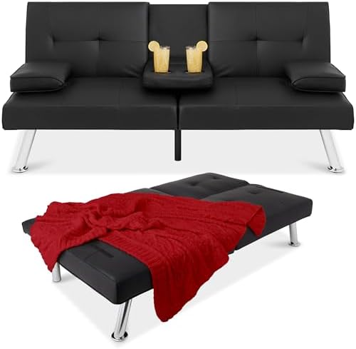 Best Choice Products Faux Leather Upholstered Modern Convertible ...