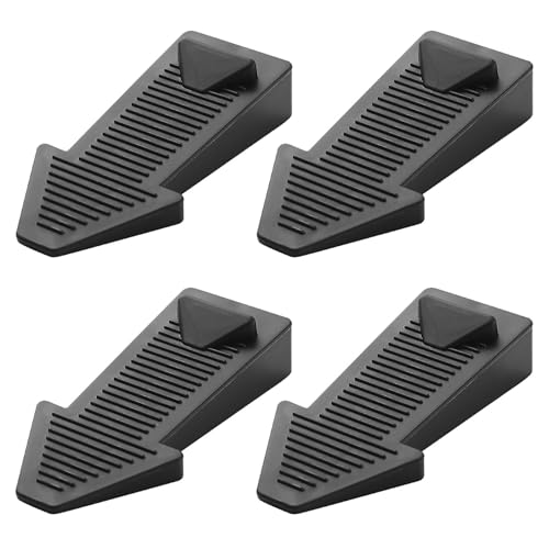 Yatrosynth 4 Pezzi Fermaporta in Gomma, Altezza Regolabile Antiscivolo Antigraffio ferma porta da pavimento per Porte e Pavimenti in Vari Materiali - Nero