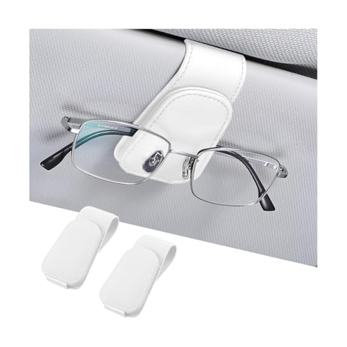 Image of AICEL Sunglasses Holders for Car Sun Visor, Leather Eyeglasses Hanger Mounter, Magnetic Glasses Holder and Ticket Card Clip, Auto Interior Accessories Universal for SUV Pickup Truck