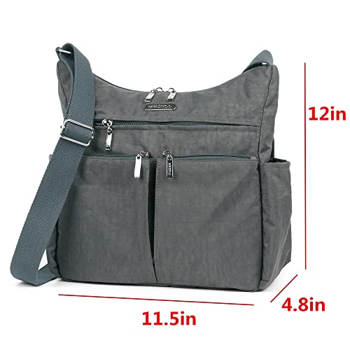 Mhcnll Anti Theft Crossbody Purse Rfid Women Nylon Waterproof Lightweight Shoulder Bag (Dark Gray) #TOP1