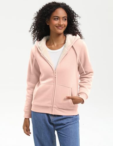 Women's Fleece Lined Zip Up Hoodie Jacket Cozy Warm Sweatshirt Coat(No Pilling,No Fade for Long-Lasting Wear)2