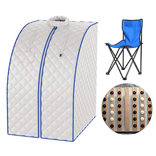 ZFF Steam Sauna Kit Far Infrared With Foot Heating Plate And Chair, Home Portable Steam Tent Personal Spa For Lose Weight & Remove Toxin