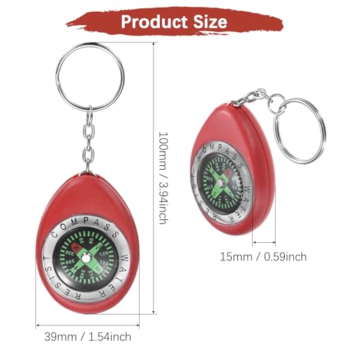 Brújula para llavero - Brújula de bolsillo de supervivencia mini con anillo para llavero para senderismo miniatura 3