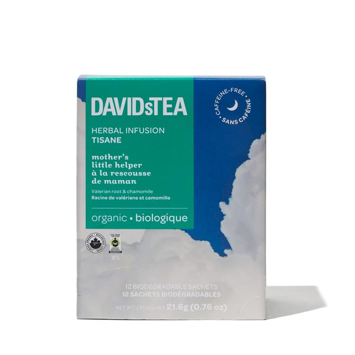 DAVIDsTEA Organic Mother’s Little Helper Herbal Tea – Caffeine-Free Tea Bags with Peppermint, Chamomile & Valerian Root – 12 Count – Relaxing Nighttime Blend - Image 7