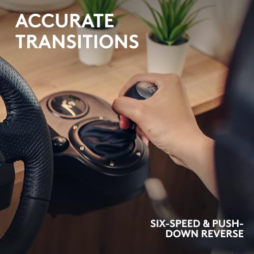 Image of Logitech G G29 SE Driving Force Racing Steering Wheel and Pedals, Force Feedback, Genuine Leather + Logitech G Driving Force Shifter - for PS5, PS4 and PC, Mac - Black