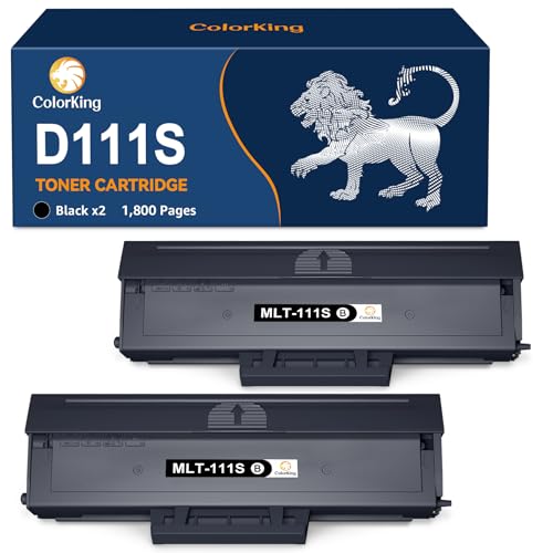 ColorKing Compatible Cartuchos de tóner Reemplazo para Toner Samsung MLT D111S D111L 111S para Samsung Xpress M2026 M2070 M2026W M2070W M2022 M2022W M2020 M2020W M2070F M2070FW SL M2070 (2 Negro)