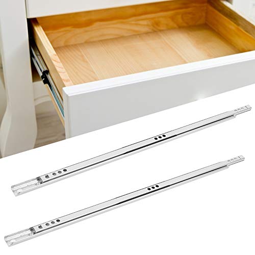 Drawer Slides, 2Pcs/Set Cold?Roll Steel Sheet Ball Bearing Drawer Slide Rail Cabinet Hardware Fitting 400x17mm