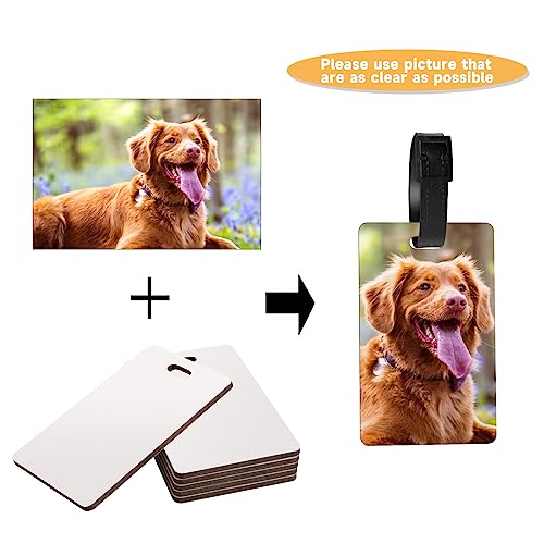 Personalized Luggage Tags for Suitcases, Rectangular Custom Golf Bag Tag Design Your Text Photo Logo, Customized Travel Baggage Bag Name Labels with Strap4