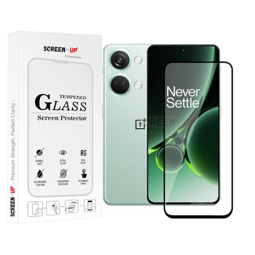 Image of ScreenUp Tempered Glass For OnePlus Nord 3 - Ultra Clear, 9H Scratch Resistant, Full Coverage, Easy Install Screen Protector