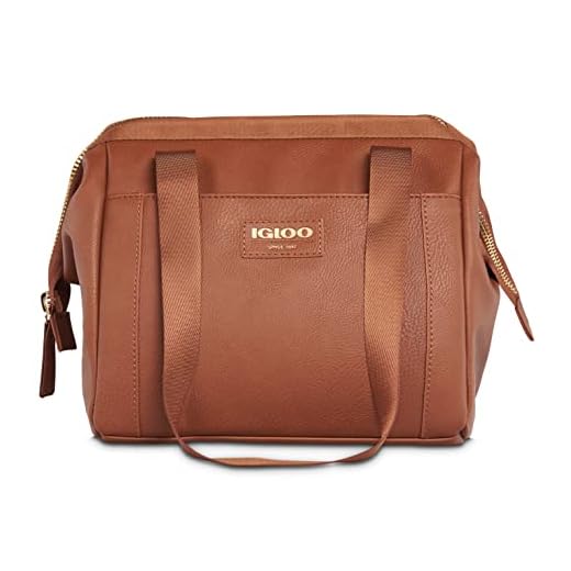 Igloo Cognac Premium 9-Can Luxe Lunch-Tote Cooler Bag