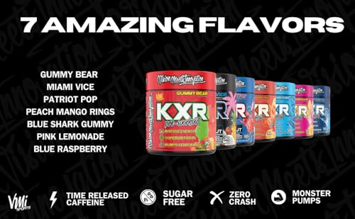 Image of KXR Pre-Workout Energy Powder | Intense Energy Pre-Workout Drink for Men and Women| Improves Performance - Enhanced Focus & Increased Endurance | 30 Servings (Original Blue Shark Gummy)