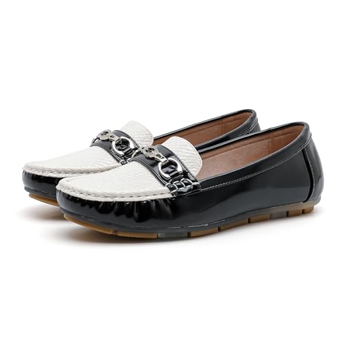 Image of Women's Business Loafers Work Casual Flats Shoes Lightweight Penny PU Leather Slip On Walking Shoes