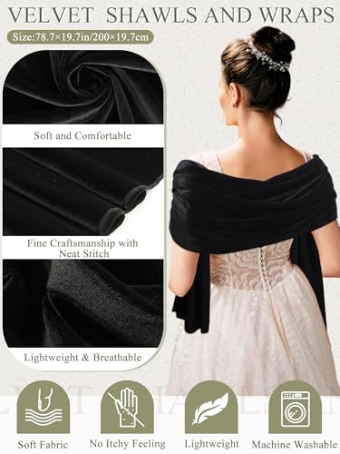 Geyoga Women Velvet Scarfs Shawls and Wraps for Evening Dresses Wedding Shawl Wraps Bridal Scarve3